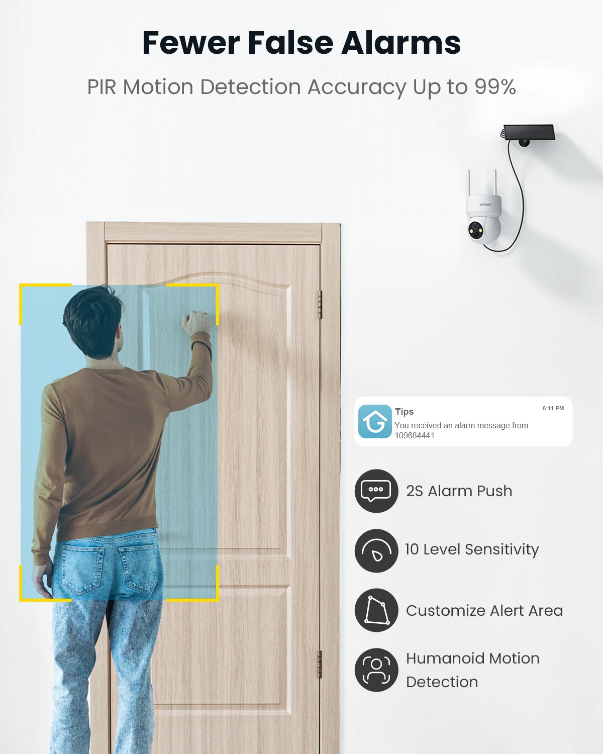 Security Cameras Wireless Outdoor, 2K Wifi Solar Camera for Home Surveillance, 360 View PTZ, Battery Powered, Color Night Vision, Motion Sensor